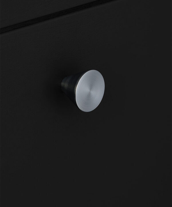 futurist knob brushed chrome on black background