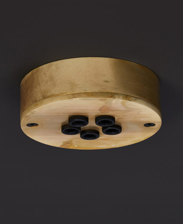 Multi Outlet Ceiling Rose - Smoked Gold Metal Rose