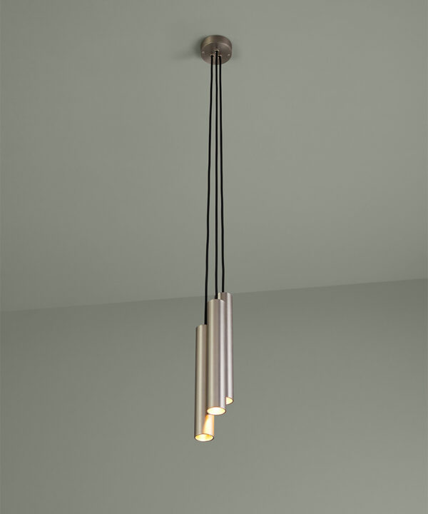 Dull Nickel Baton Cluster Pendant Light