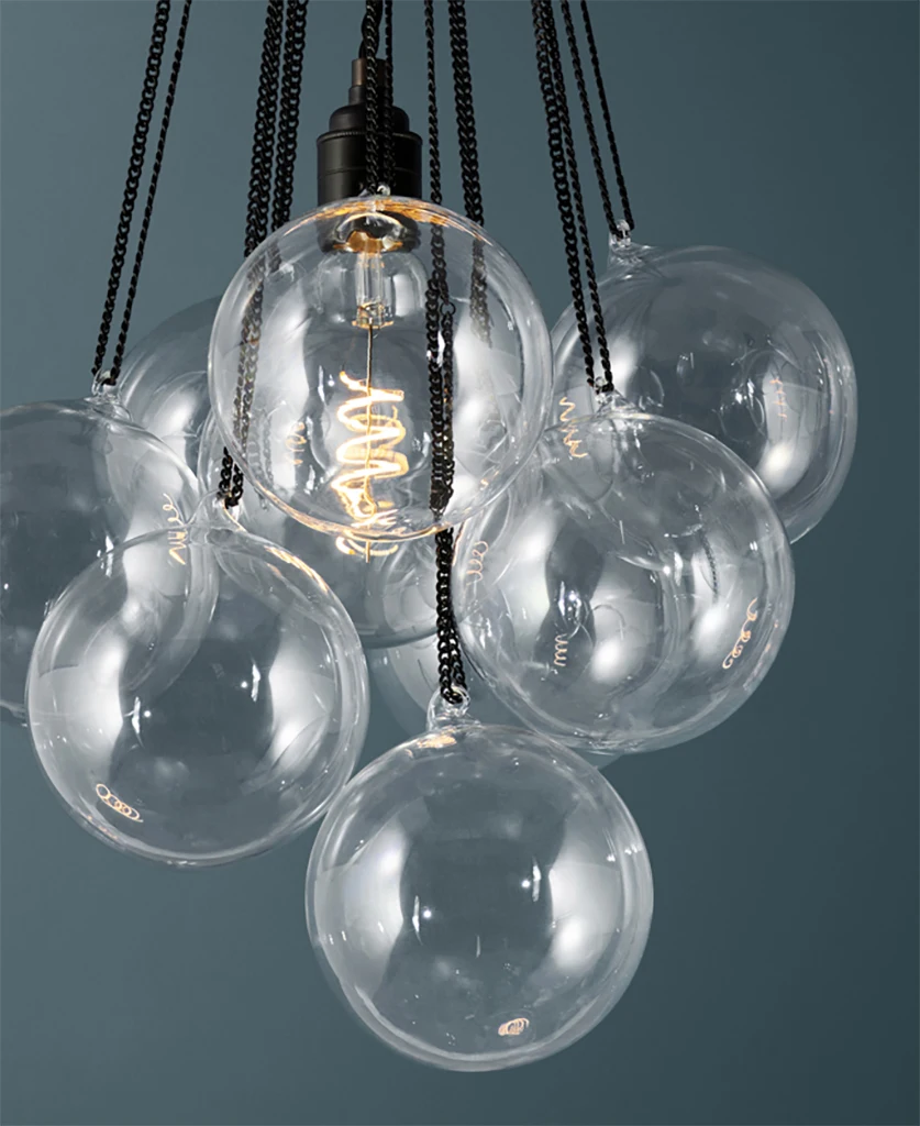 Chrome Chain Tinted bubble chandelier