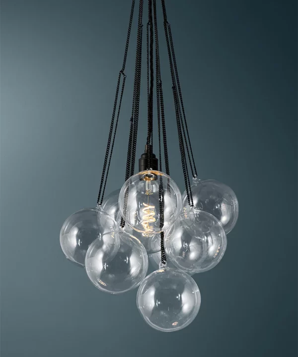 Chrome Chain Tinted bubble chandelier