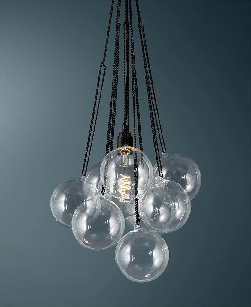 Chrome Chain Tinted bubble chandelier