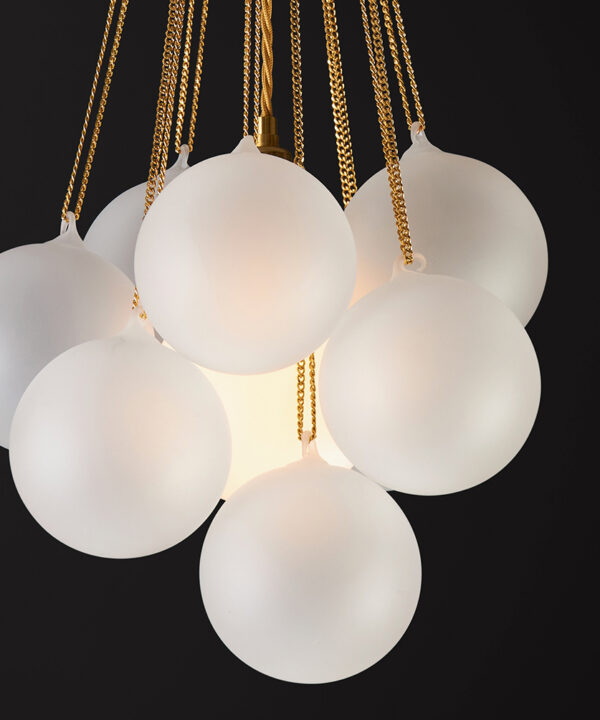 Gold Chain Frosted bubble chandelier