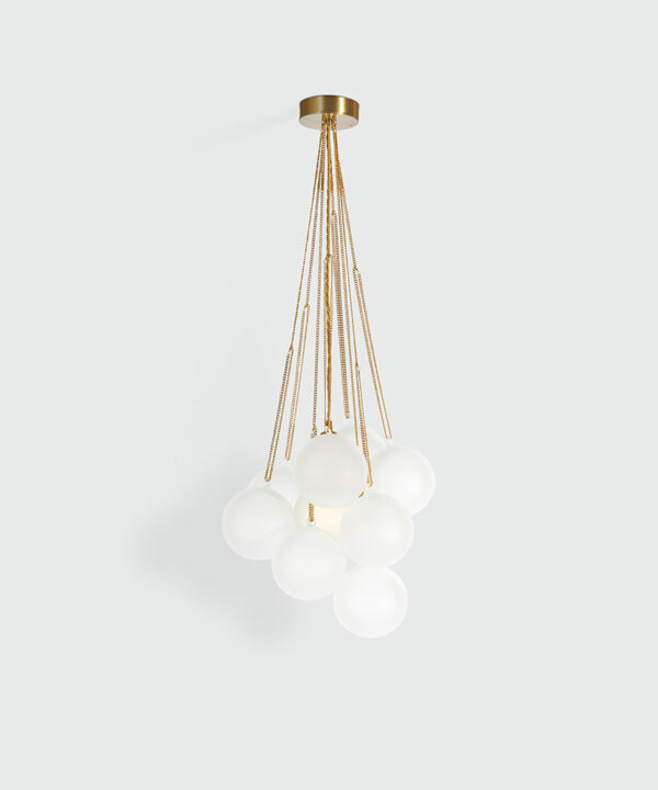 Gold Chain Frosted bubble chandelier