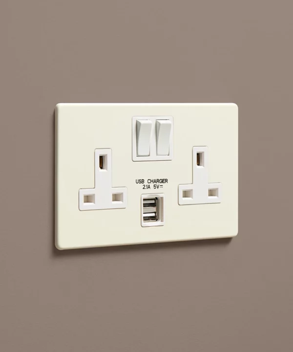 Whipped Cream double socket with USB