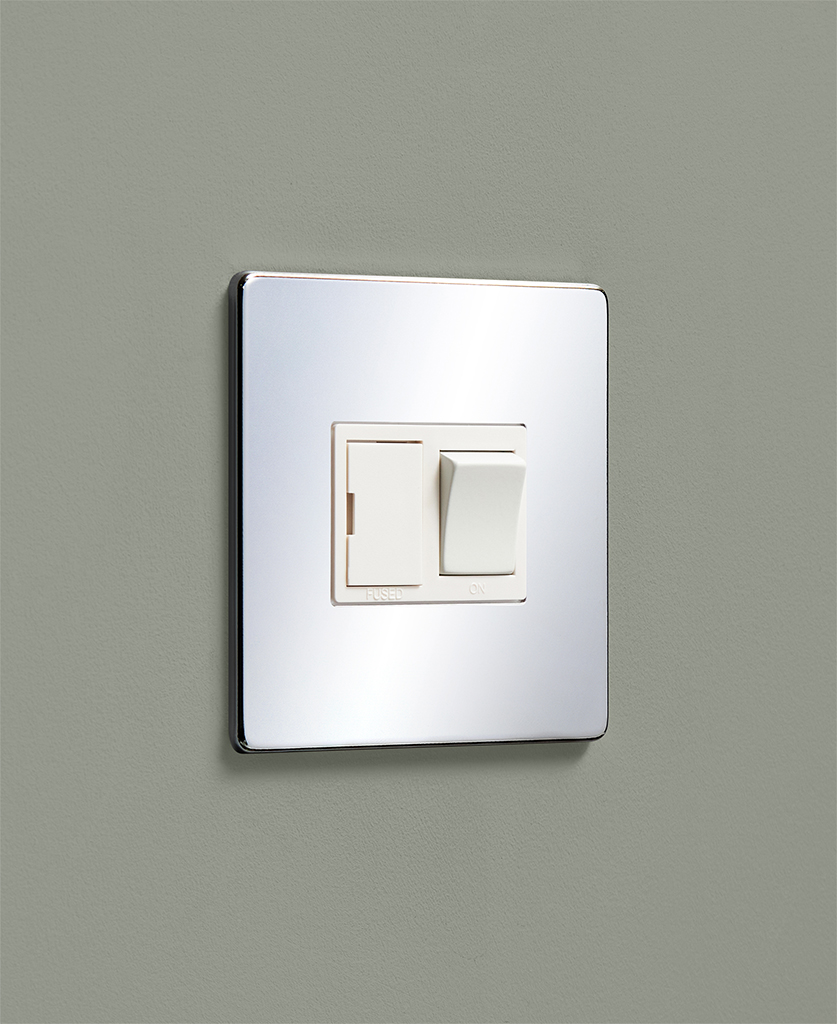 polished chrome modern fused spur isolator switch