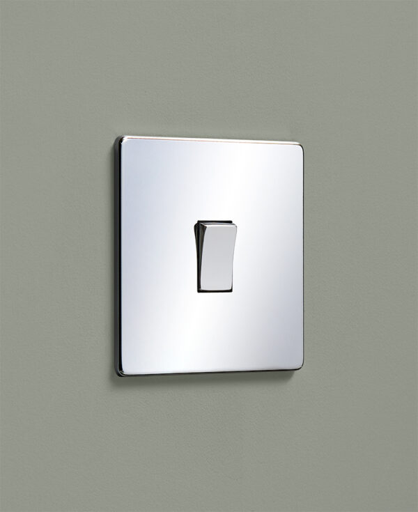 Channel Rocker Single Chrome Single Rocker Switch | Polished Chrome Light Switch