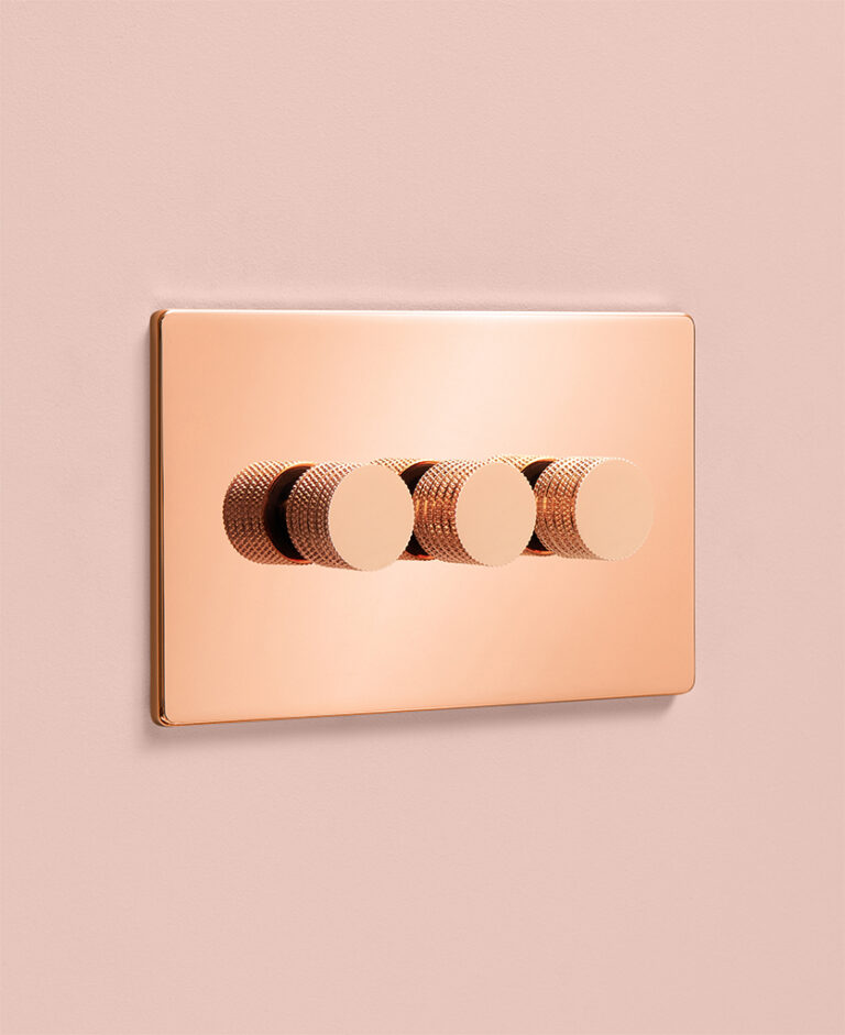 Polished Copper Triple Dimmer Switch Dowsing & Reynolds