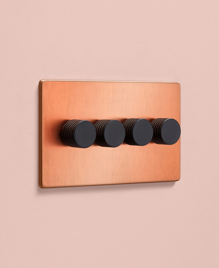 Brushed Copper Quad Dimmer Switch Dowsing & Reynolds