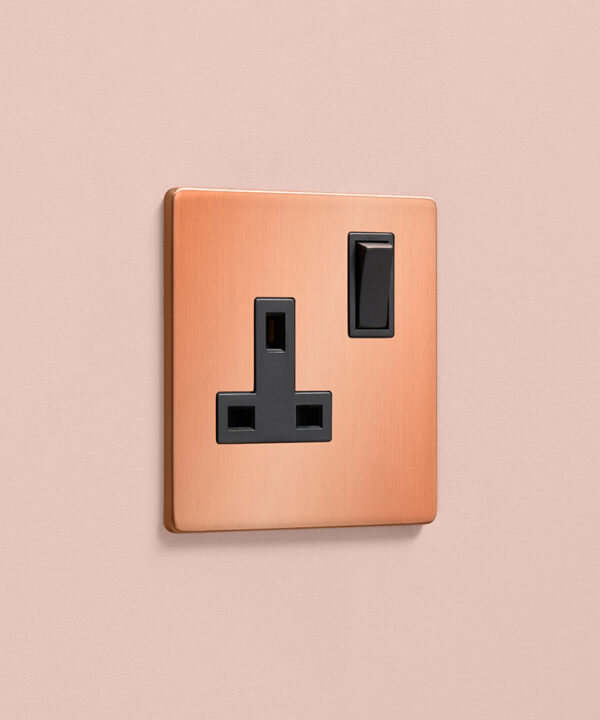 Brushed Copper single socket