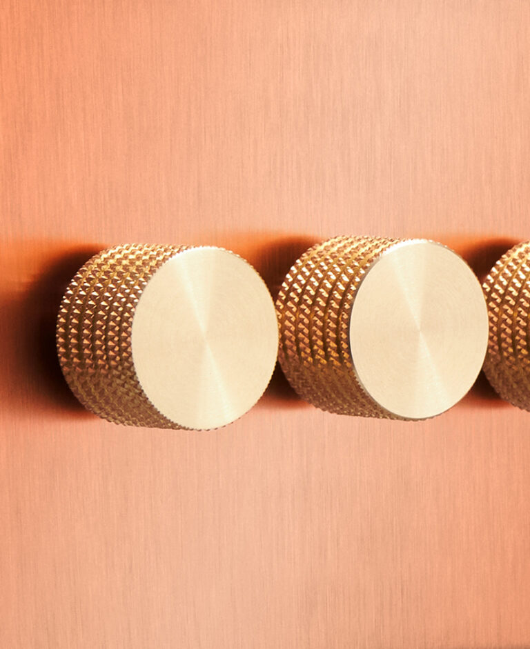 Brushed Copper Triple Dimmer Switch Dowsing & Reynolds