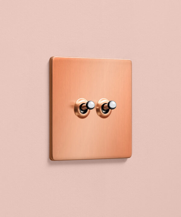 Brushed Copper double toggle switch