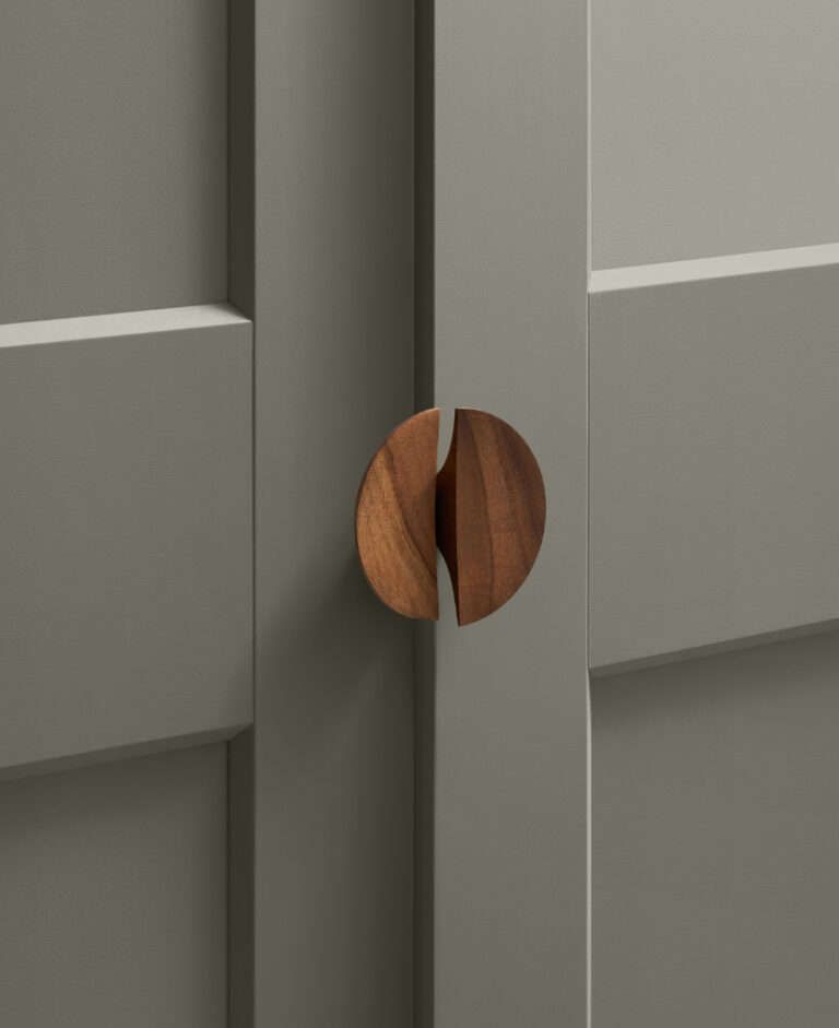 Semicircular Wardrobe Handle Walnut Dowsing & Reynolds