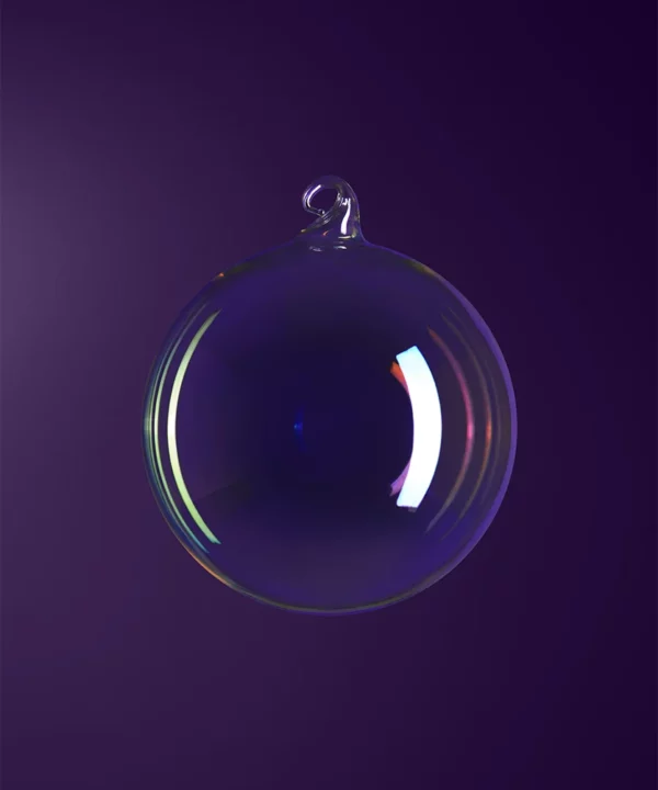 iridescent replacement orb for bubble light fixture against purple background