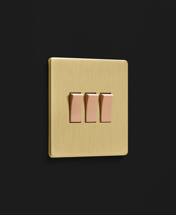 Triple Light Switch Gold Dowsing & Reynolds