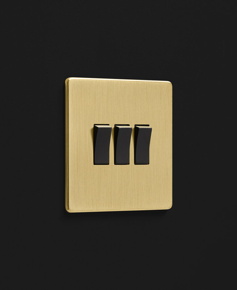Triple Light Switch Gold Dowsing & Reynolds