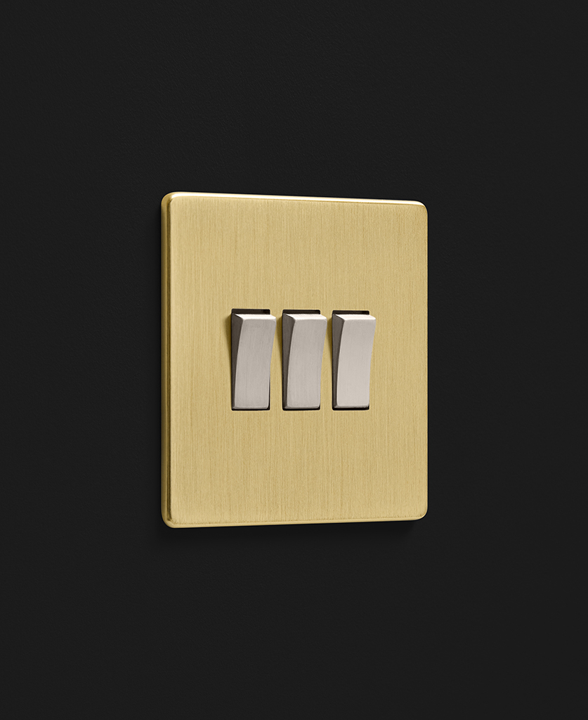Triple Light Switch Gold Dowsing & Reynolds