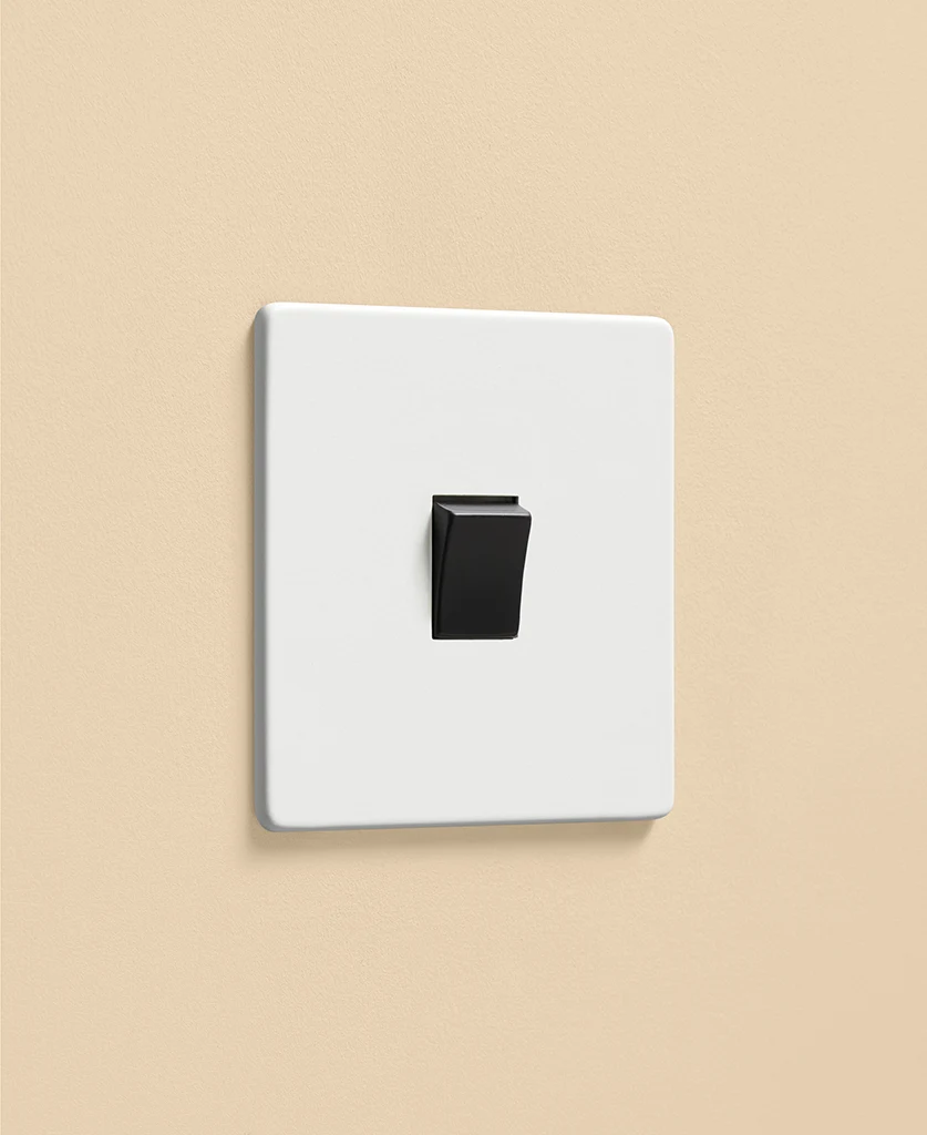 Single Pole 2A On/Off Rocker Switch With 2 Core Cable – Black/White For Lamps & Lights
