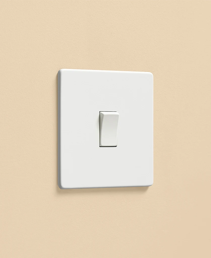 White Single Rocker Electrical Light Switch