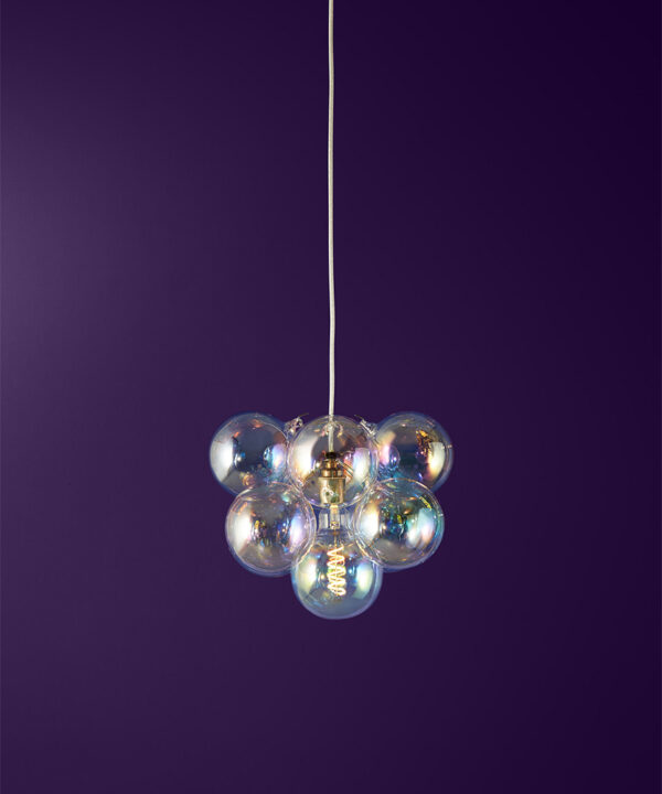 Small White Sparkle Iridescent bubble chandelier