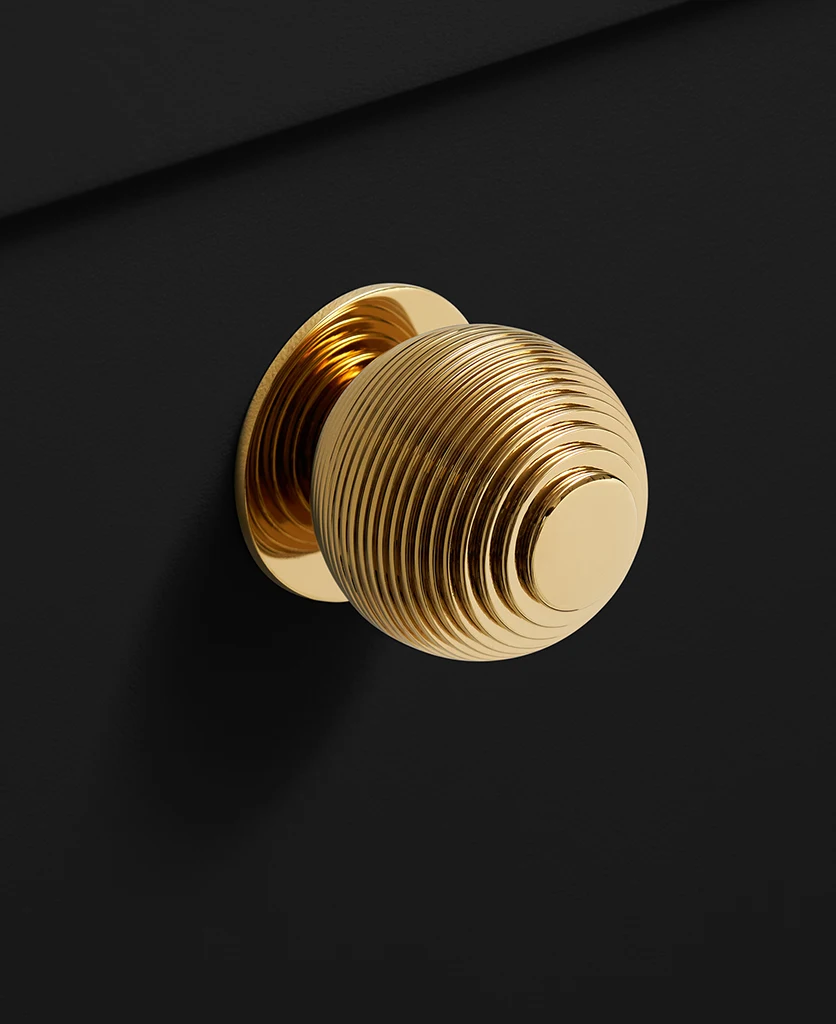 Polished Brass Beehive Knob