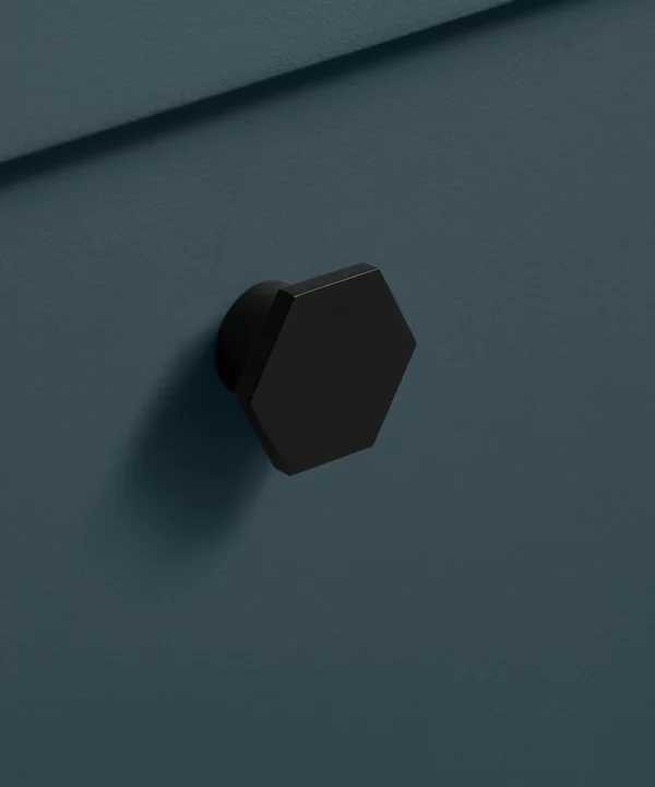 Black Bauhaus hexagonal knob