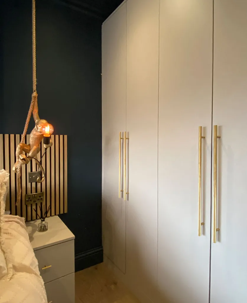gold wardrobe door handles from Dowsing & Reynolds