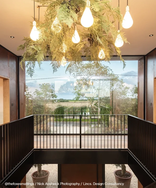 Fern Teardrop Chandelier in a large entrance way.