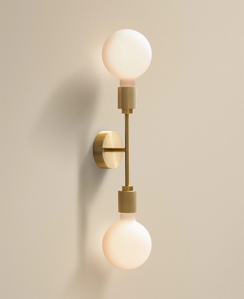 Gold Belgravia double-arm wall light