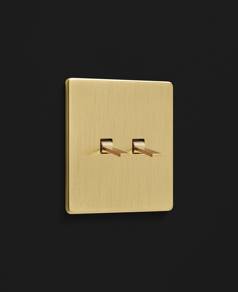 modern tapered toggle double on gold back plate
