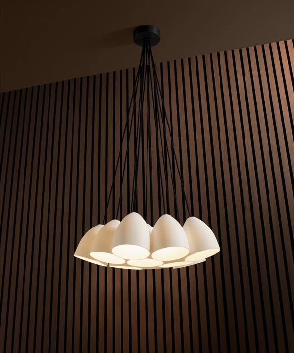 Large porcelain cluster pendant light