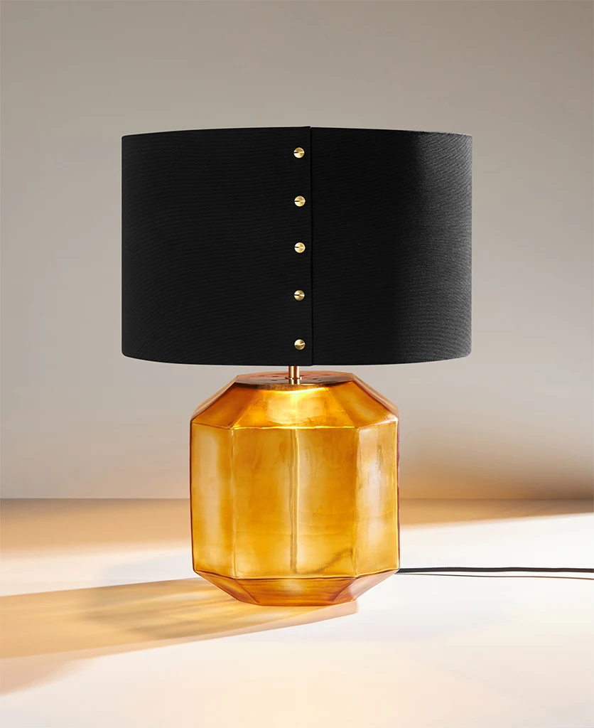 Citrine Glass Table Lamp Dowsing Reynolds