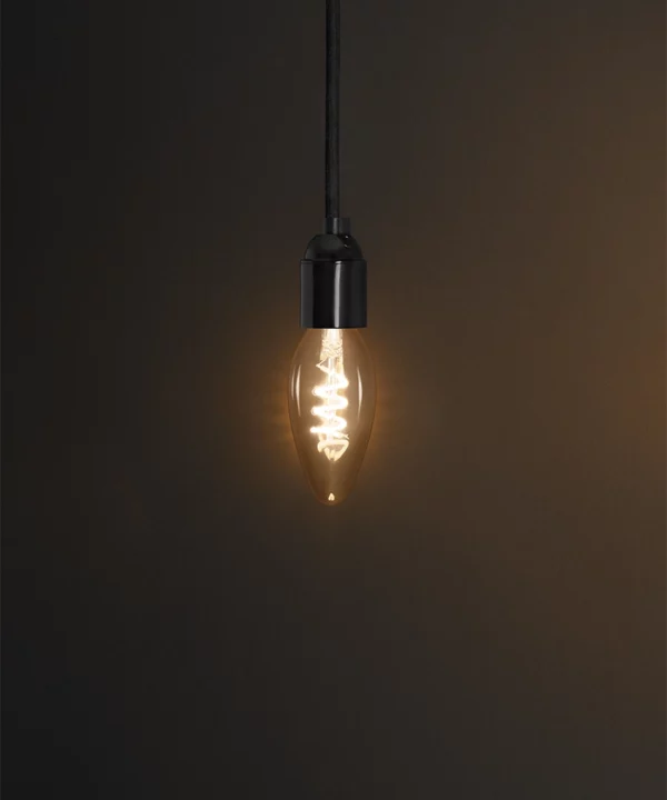 E14 candle spiral filament LED bulb - warm glow