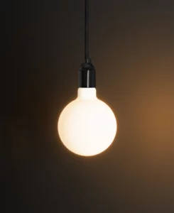 globe shaped light bulb