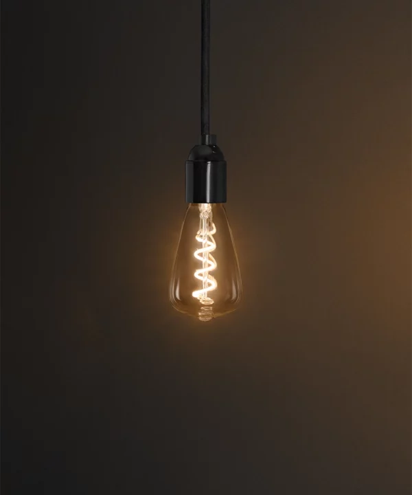 E14 pear spiral filament LED bulb - warm glow