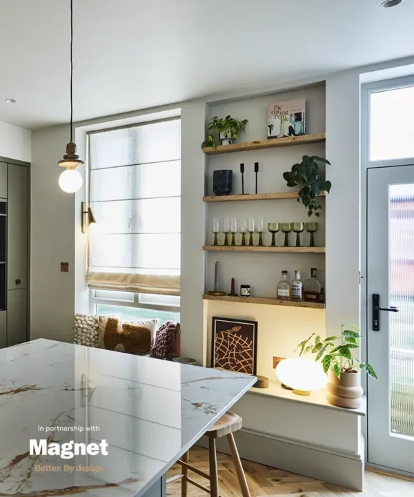 layered lighting in a new modern kitchen