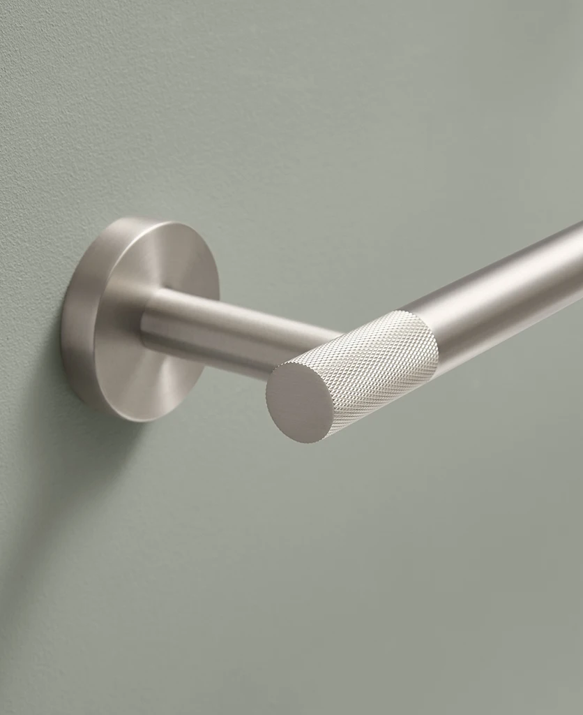Silver Knurled Towel Rail Dowsing Reynolds