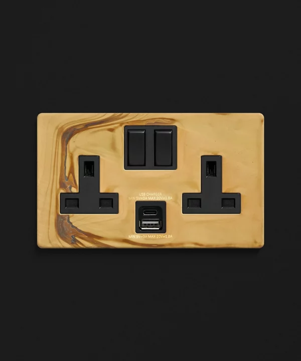 Smoked Gold USBC double plug socket