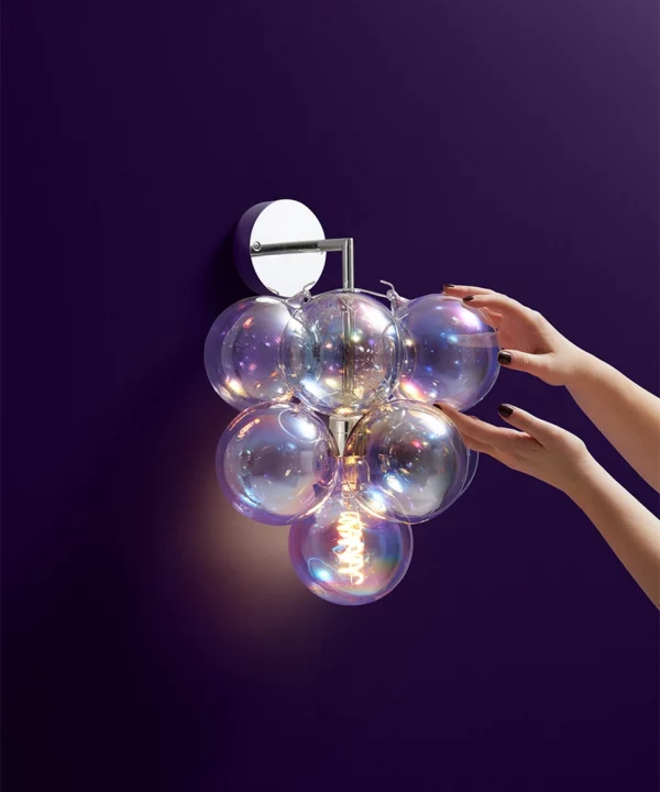 decorative iridescent bubble wall light