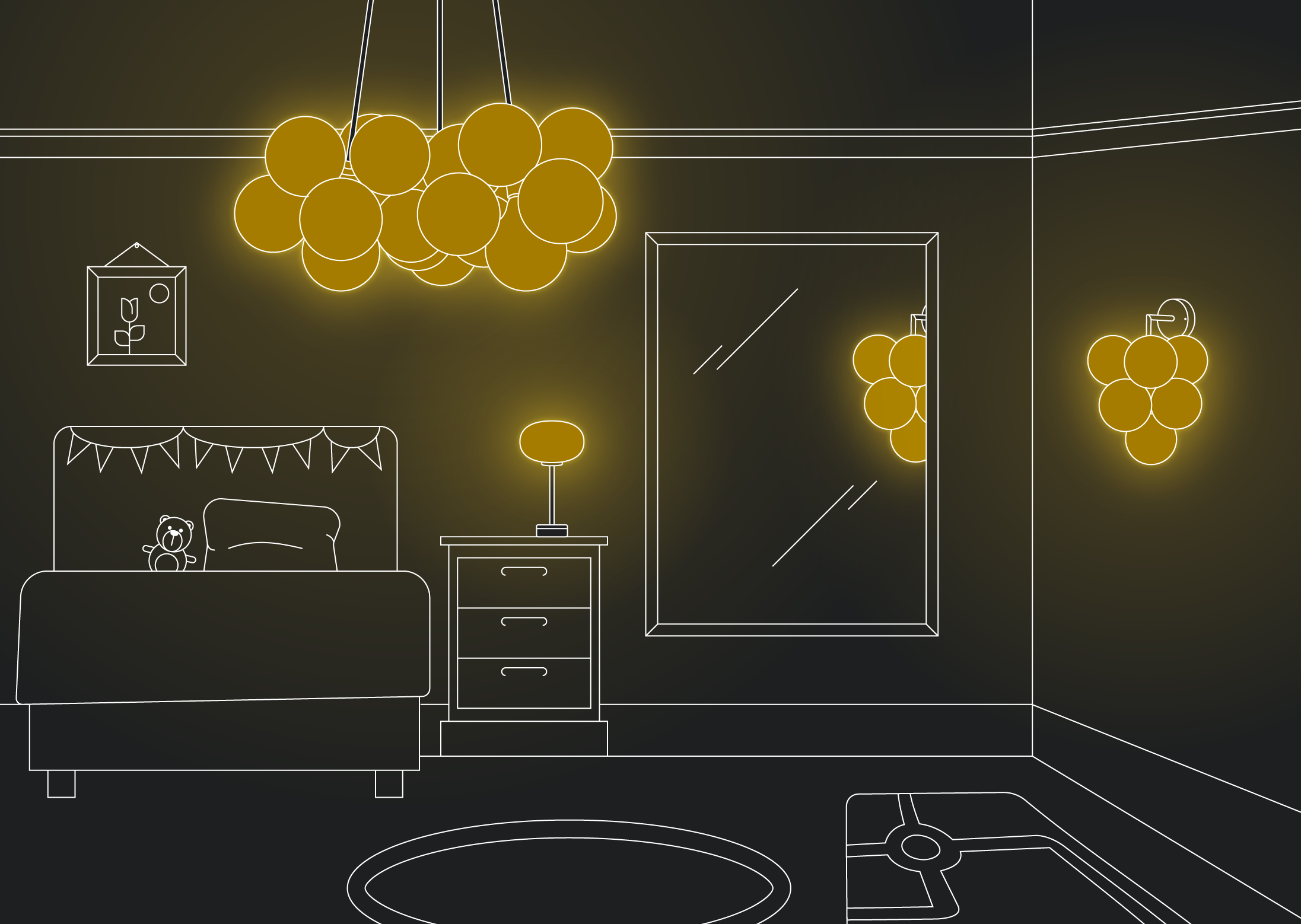 Illustration of soft lighting for neurodiversity