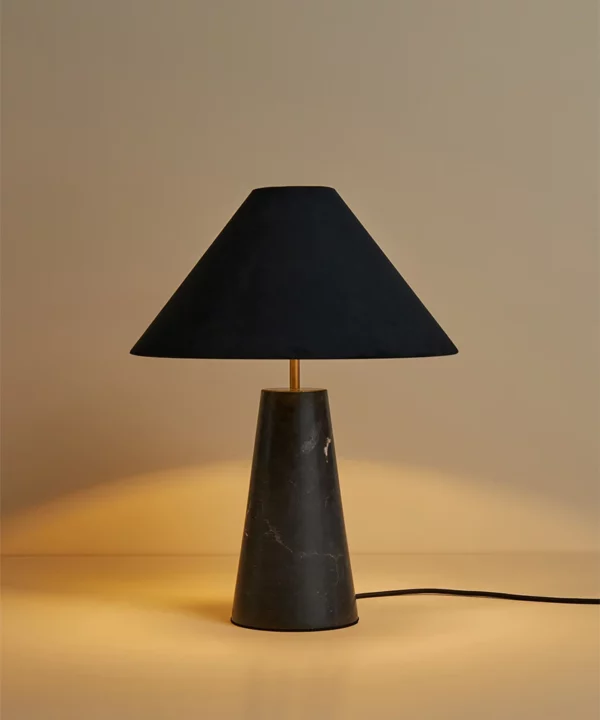 marble black table lamp
