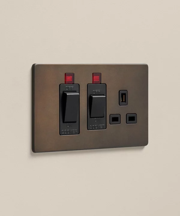 bronze cooker switch with socket
