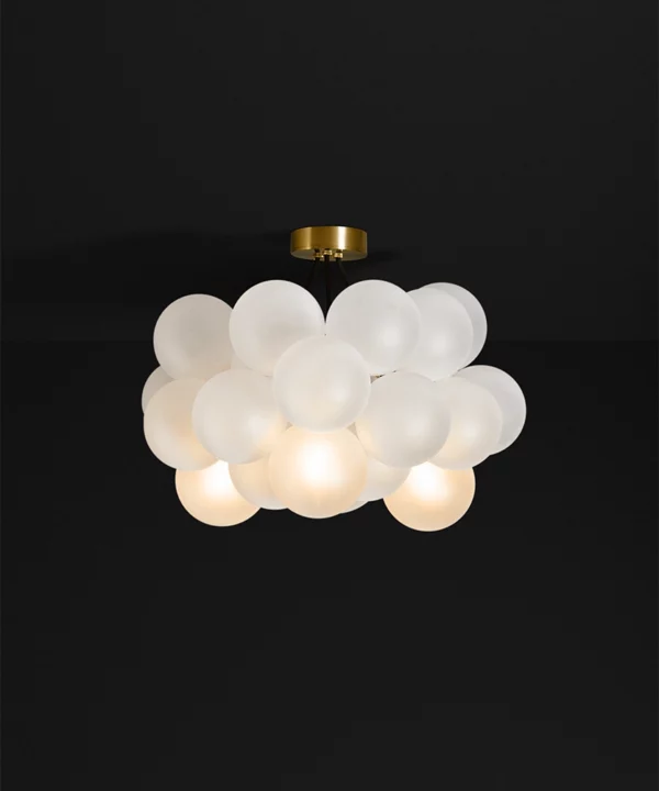 semi flush bubble modern chandelier for low ceilings