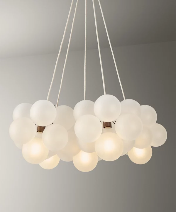 large antique brass bubble chandelier