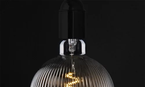 ribbed vintage filament light bulb