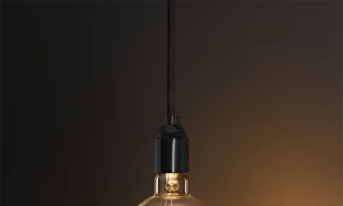 warm white LED light bulb with ribbed surface texture