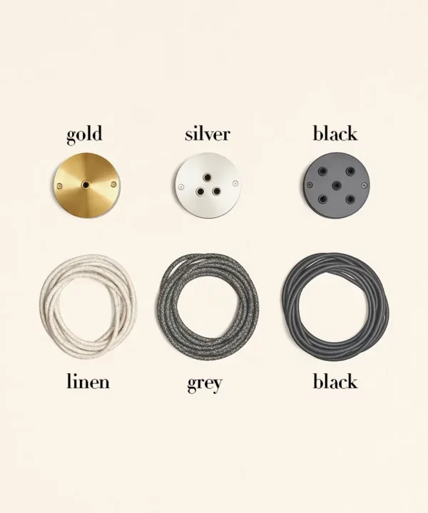 hardware and fabric cable choice colours for lighting