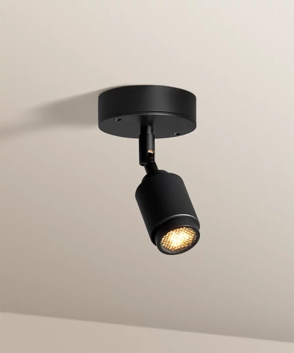 black single spotlight