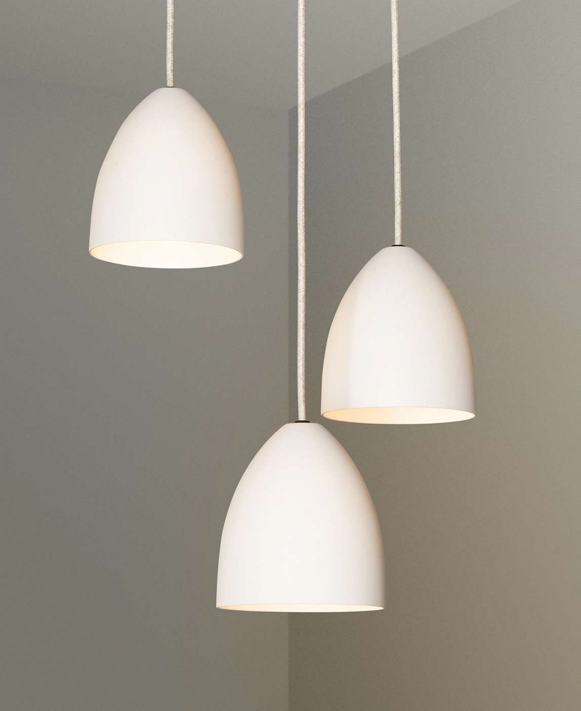 Antique Brass Porcelain 3 Cluster