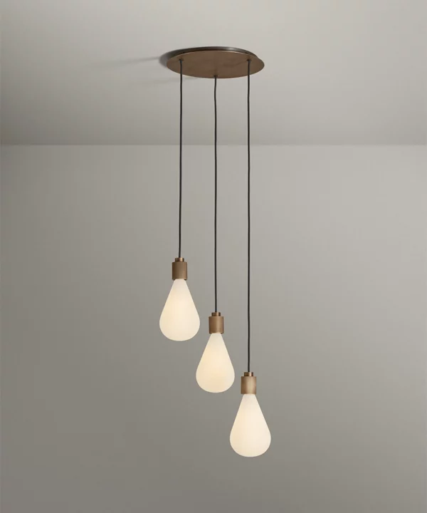 antique brass raindrop cascading light for over the dining table or in a stairwell